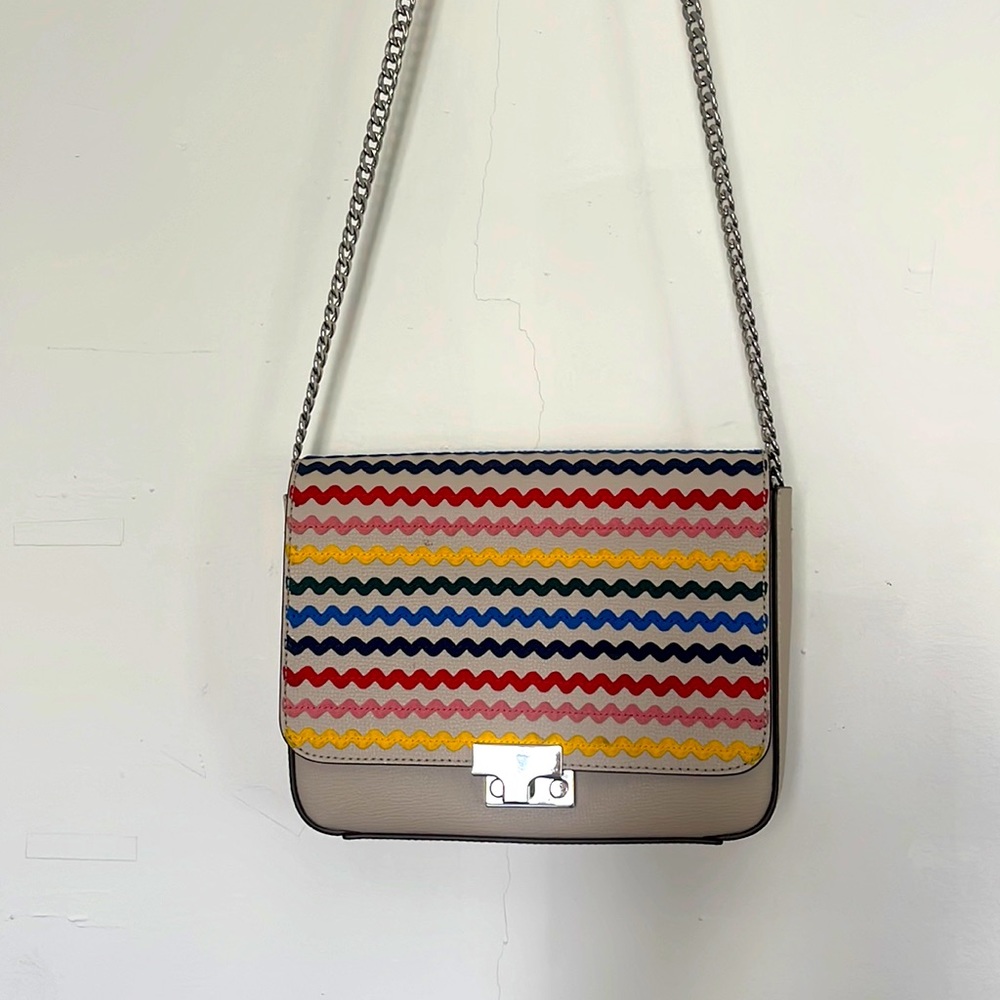 Loeffler Randall shoulder bag with chain strap — Rainbow Leather Shoulder Bag